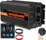 EDECOA 2500W Omvormer 12v naar 230v Zuivere Sinus Inverter 12 V 230 V Spanningsomvormer met LCD-afstandsbediening en EU Stopcontacten