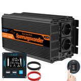 EDECOA 2500W Omvormer 12v naar 230v Zuivere Sinus Inverter 12 V 230 V Spanningsomvormer met LCD-afstandsbediening en EU Stopcontacten