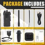 Retevis NR630 Walkie Talkies Lange Afstand, IP67 Waterdichte Tweewegradio, Groepsoproep, USB-oplader, 2800mAh Oplaadbare Walkie Talkie met Schoudermicrofoon voor Bouwplaats (Zwart, 5-Pack)