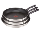 Tefal Daily Cook pannenset, 3-delig, 20 cm, 24 cm, 26 cm, roestvrij staal, anti-aanbaklaag, thermospot-technologie, gelijkmatig koken, alle warmtebronnen, PFOA-vrij, zwart