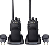 Retevis RT81 bidirectionele radio, IP67 waterdicht, 32-kanaals DMR analoge/digitale walkie-talkie, 2200mAh draagbare radio lange afstand voor buitenwerk (zwart, 2 stuks)