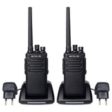 Retevis RT81 bidirectionele radio, IP67 waterdicht, 32-kanaals DMR analoge/digitale walkie-talkie, 2200mAh draagbare radio lange afstand voor buitenwerk (zwart, 2 stuks)