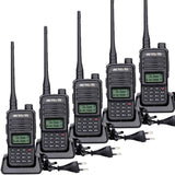 Retevis RT85 Walkie Talkie, draagbare draagbare dual-band 2-weg radio, professionele 2m / 70cm transceiver met VOX, DTMF, 200CH Walkie Talkie Long Range voor magazijn, fabriek (zwart, 5 stuks)