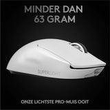 Logitech G PRO X SUPERLIGHT Draadloze Gaming Muis, Lichtgewicht 63g, HERO 25K Sensor, 25.600 DPI, 5 Programmeerbare Knoppen, Lange Batterijduur, Ontworpen voor Esports, PC/Mac (DE verpakking) - Zwart