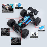 RC Drift Stunt Auto, 2.4G Simulatie 38KM/H Hoge Snelheid Afstandsbediening Drift Auto Volledige Schaal 1:16 4WD Off Road RC Auto met LED-koplampen en Head-up Wheel (rood)