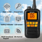 Retevis RM01 Marine Walkie Talkie IP67 Waterdichte Handheld Radio Trillingen Drijvende 88 Kanalen Handheld Radio voor Kajakken Vissen Varen (Zwart, 1 Pack)