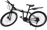 Ethedeal 26 inch Fully Mountainbike, opvouwbare bike-gids, premium mountainbike, schijfremmen, 21 versnellingen, MTB-fiets, schijfrem, vouwfiets met dubbel schokdempingsframe