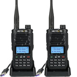 Retevis RA89 Hamradio, Krachtig, IP68 Waterdicht, Dual-band Amateurradio, VFO, 2500 mAh Batterij, Type-C Oplaadbare Walkietalkie, Eenvoudig te Koppelen voor Noodhulp, Off-road (2 Stuks, Zwart)