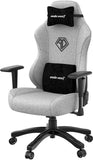 Anda Seat Phantom 3 Gamingstoel, ergonomische bureaustoelen, verstelbare videogame, gamestoel, nek- en lendenrugsteun, grote premium grijze stoffen gamingstoel voor volwassenen