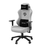 Anda Seat Phantom 3 Gamingstoel, ergonomische bureaustoelen, verstelbare videogame, gamestoel, nek- en lendenrugsteun, grote premium grijze stoffen gamingstoel voor volwassenen