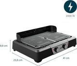 Princess Elektrische barbecue en tafelgrill - 43x27 cm - Verstelbare thermostaat - 2 verwarmingszones - Antiaanbaklaag - 2000 W - 01.112254.01.001