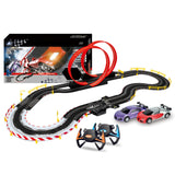 Electric Race Car Track Set Racing Tracks Toy-Electric with 2 Hand Controllers 2 Race Cars 2 Ferris Wheel (360 Degree Rotation) Gift Flexible Toys