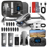 HHD Drohne met 4K-GPS-camera, 5G WiFi FPV, 40 minuten batterijduur met 2 accu's, SD-kaartsleuf, minder dan 249 g, Drohne met borstelloze motor, meerdere flugmodi, (zwart)