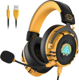 EKSA Gaming-headset, 7.1 surround sound, bekabeld, pc-hoofdtelefoon met ruisonderdrukking, gaming-headset met USB/audio 3,5 mm jackstekker, ultralicht, met ledlicht voor PC/Mac/Switch/PS4/PS5/Xbox