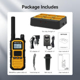 Retevis RB648P Walkie Talkie voor Lange Afstanden, IP67 Waterdichte Portofoons met 6-Weg Oplader, Groepsoproep, 2000 mAh, Industriële Handradio met Display voor Bouwplaats (6 St., Geel)