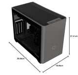 Cooler Master MasterBox NR200P MAX mini-ITX pc-behuizing, zijpaneel van gehard glas, 280 mm AIO-vloeistofkoeler, 850 W 80+ gouden SFX modulaire PSU, verticale GPU-houder, PCI-e 4,0 x16 riserkabel