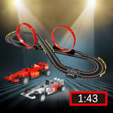 Electric Race Car Track Set Racing Tracks Toy-Electric with 2 Hand Controllers 2 Race Cars 2 Ferris Wheel (360 Degree Rotation) Gift Flexible Toys