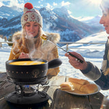 Artestia fondue pot, keramische kaas fondue koken set (Fondue Set - Zwitserse Alpen)