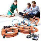 Race Car Track Set Electric Racing Tracks Toy-Electric with 2 Race Cars, 2 Hand Controllers Gift Flexible Toys