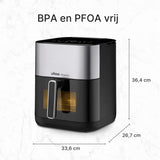 Ufesa Phoenix, Dubbele Weerstands Air Fryer met Stoom, 6 L, 1800 W, 10 Voorgeprogrammeerde Programma's, Venster en Binnenverlichting, Inclusief Receptenboek