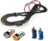 Electric Race Car Track Set Racing Tracks Toy-Electric with 2 Hand Controllers 2 Race Cars 2 Ferris Wheel Met Licht (360 Degree Rotation) Gift Flexible Toys