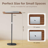 Mobiele statafel, laptopbureau met verstelbare hoogte van 46-120 cm, staande werkplek voor studio-werk, mobiele computertafel voor kantoor, bed, bank, zwart
