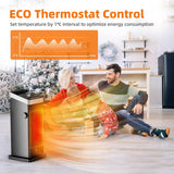 OMISOON OZQ21N18 verwarmer 2000W, ECO regelbare thermostaat, PTC elektrische Heater, 90°Oscillatie, 24H timer, windregeling, meervoudige Bescherming, afstandsbediening, 3 modi, thuis, kantoor, zwart