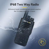 Retevis P62 Walkie Talkie Professionele, Dualband Portofoon Waterdicht IP68 Robuust, Man-Down-Alarm, 2500mAh Draagbare Walkie Talkie voor Logistiek, Beveiliging (Zwart, 2 stuks)