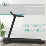 YM Next 4000 Cinta Elektrische roller, inklapbaar, Ahorro de Espacio, Robusto, Marco Reforzado, Kinomap App & ZWIFT, 14 Entrenamiento programma's