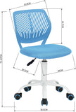 Homy Casa Set van 2 Bureaustoelen Verstelbare Draaibare Bureaustoel Stoel Stof Seat Ergonomische Taak Stoel Zonder Armsteun, Blauw en Paars