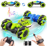 Dysaim RC Stunt Auto Auto Afstandsbediening met Handbediening 2,4 GHz 4WD 360° Rotatie Offroad Drift Car Muziek Verlichting 2 Batterij voor Kinderen 6-12 Jaar Afstandsbediening Auto Offroad