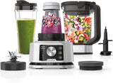 Ninja Foodi Power Nutri Blender 3-in-1, Mix Smoothie Bowls, Dikke Spreads & Bevroren Drankjes, Automatische Programma's, 2,1L Kan, 700ml Beker & 400ml Kom met Power Paddle, 1200W, Zilver, CB350EU