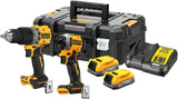 Dewalt 18 volt accucomobpack DCK2050E2T (met 1 x klopboorschroevendraaier DCD805, 1 x ¼ inch slagmoersleutel DCF850, 2 x 18V/1,7 Ah Powerstack-accu's DCBP034, 1x systeemsnellader DCB115, T STAK-Box