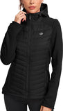 MoFiz Fleecejack voor dames, sportjas, wandeljas, outdoorjas, hardlopen, winter, ademend, hybride jas, vrijetijdsjas