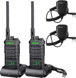 Retevis RT86 Walkie Talkie voor Lange Afstanden, Walkietalkie voor Zwaar Gebruik met Luidsprekermic, 2600mAh Draagbare Bidirectionele Radio, Draadloze Kloon Noodradio voor Productie(Zwart, 2Stuks)