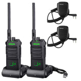 Retevis RT86 Walkie Talkie voor Lange Afstanden, Walkietalkie voor Zwaar Gebruik met Luidsprekermic, 2600mAh Draagbare Bidirectionele Radio, Draadloze Kloon Noodradio voor Productie(Zwart, 2Stuks)