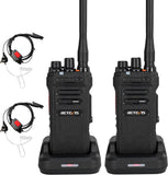 Retevis NR630 Walkie Talkie, Portofoon Lange Afstand IP67 Waterbestendig, Ruisonderdrukkende 2800 mAh, VOX, Robuuste Walkie Talkie met Headset voor Bar, Restaurant (Zwart, 2 Stuks)