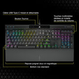 CORSAIR K70 PRO RGB optisch-mechanisch gamingtoetsenbord – OPX lineaire schakelaars, PBT-toetsen met dubbele injectie, 8.000 Hz pollingssnelheid – AZERTY BE – zwart