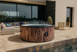 COCO SPA Bali Spa Inflatable Diameter 180 cm 1100 Litres Motor 2040 W for up to 6 People Massage 140 Jet Types Imitation Natural Wood