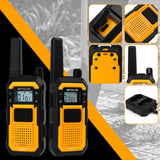 Retevis RB648 Heavy Duty Two Way Radio, Waterdicht Schokbestendig, Robuuste Walkie Talkies, Dual PTT, VOX, PMR446 Handheld Portofoon Oplaadbaar voor Aannemer (4 Stuks, Geel)