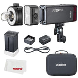 Godox AD200Pro AD200 Pro II Flash Stroboscoop, 1/8000 HSS, 500 flitsen op volle kracht, recycling 0,01-2,1 s, 2,4 G Wireiss X-systeem, gloeilamp/flitskop Speedlite Fresnel (AD200Pro bijgewerkt)