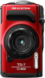 OM SYSTEM Tough TG-7 digitale camera, rood, 12MP, waterdicht, schokbestendig, onderwater- en macrofotografiemodi, 4K-video, 4x-groothoek-zoomlens (opvolger van de Olympus TG-6)