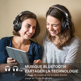 OneOdio BT5.2 Bluetooth-hoofdtelefoon met 72 uur, A70, ruisonderdrukking CVC 8.0, 3 kabels, licht, comfortabel, opvouwbaar, delen van muziek, compatibel met telefoon, DJ, piano, gitaar (zwart goud)