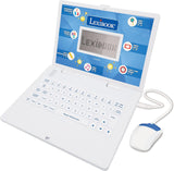 LEXIBOOK JC598i3 - Tweetalige educatieve laptop met 124 activiteiten voor leren, spelen en muziek - blauw/wit (tweetalig Duits en Engels)