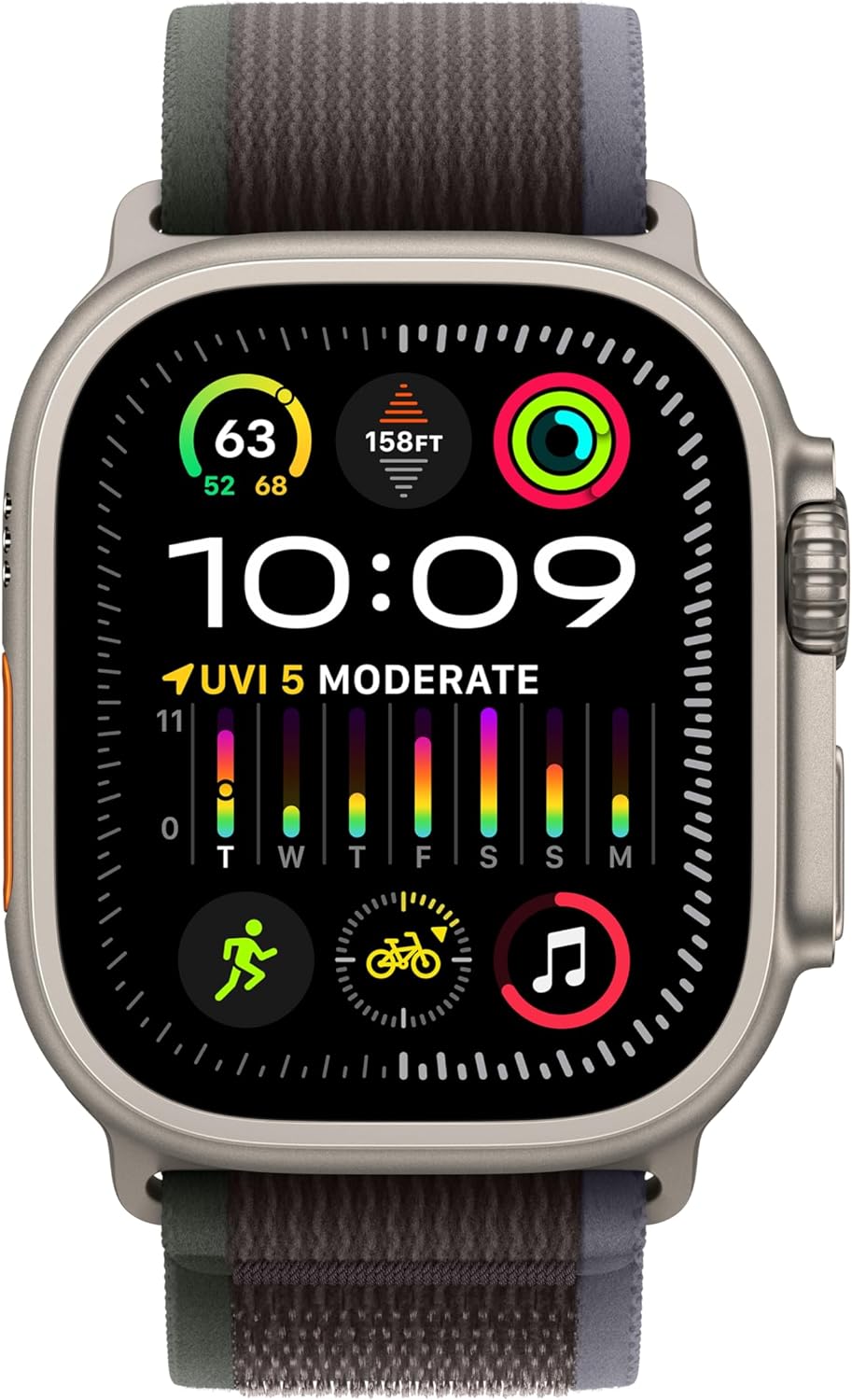 Apple Watch Ultra 2 (GPS + Cellular 49 mm) Smartwatch - Robuuste kast van  titanium - Blauw Ocean‑bandje. Conditie bijhouden, nauwkeurige gps, ...