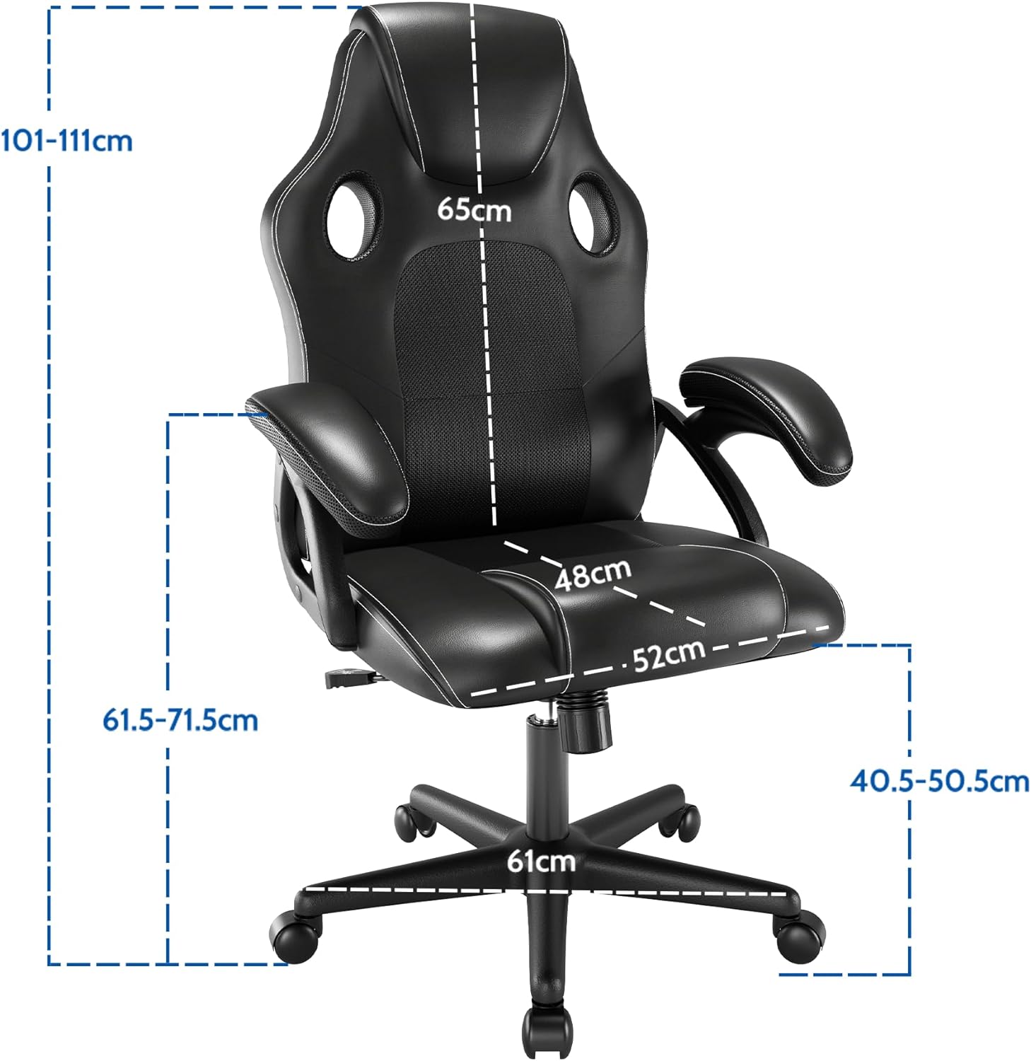 Play haha. Gaming stoel Bureaustoel Draaistoel Computerstoel Werkstoel Bureaustoel Ergonomische stoel Racestoel Lederen stoel PC-gamingstoel (Blauw)