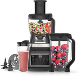 Ninja 3-in-1 Foodprocessor & Blender met 5 Automatische Programma's: Mengen, Max. Mengen, Hakken, Mixen, Pureren, 1,8L Kom, 2,1L Kan, 700ml Beker, Vaatwasserbestendige Onderdelen, Auto-iQ, BN800EU