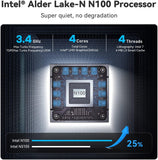 Beelink MINI-S12 Pro Mini PC, 12th Gen Intel Alder Lake-N100 Processor (up to 3.4GHz) Mini Computer, 16G RAM 500GB SSD Business Mini Desktop PC, Dual HDMI/WiFi6/BT 5.2/RJ45/WOL/Auto Power On
