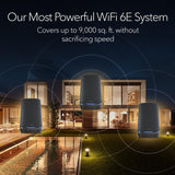 NETGEAR Orbi Quad-band WiFi 6E Mesh-systeem (RBKE963B) - Router met 2 satellietextenders | Dekking tot 600 m2, 200 apparaten | AX11000 (tot 10,8 Gbps)