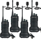 Retevis RB629 Portofoon, PMR446 Heavy Duty Walkie Talkie met Draadloze Kloonfunctie, VOX, Noodalarm, Lange Afstand Walkie Talkies met Luidsprekermicrofoon voor Bouwplaats (4 Stuks, Zwart)